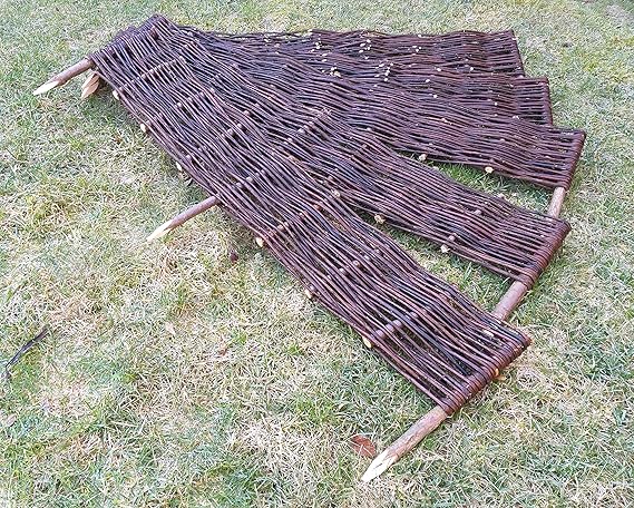 Weidenzaun 10 Stück Beeteinfassung [120x20cm] Weide Beetumrandung Zaun Palisade
