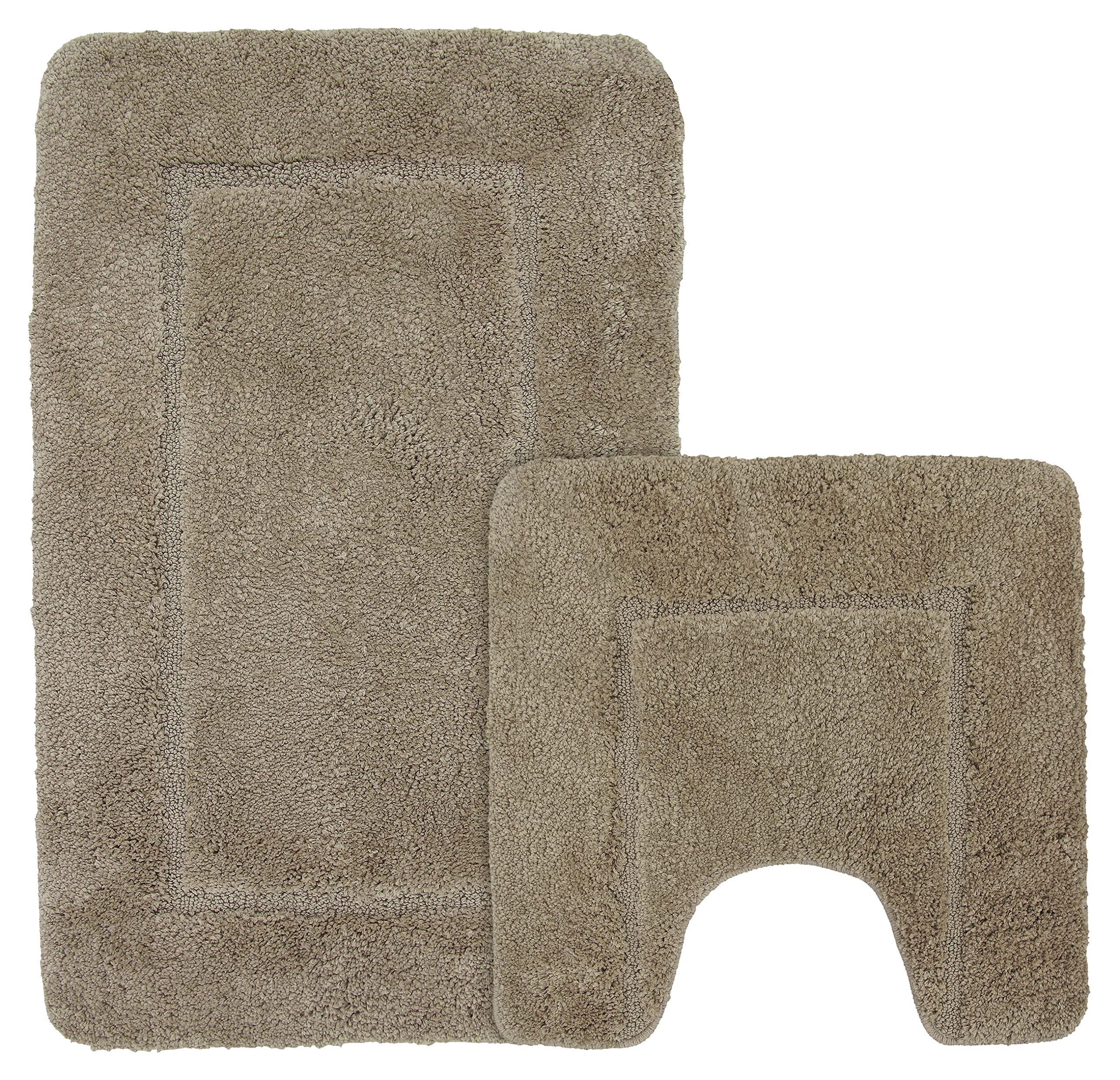 Velosso Super Soft Microfibre High Density Bath Mat Pedestal Mat Set Anti Slip Super Absorbent (Natural)