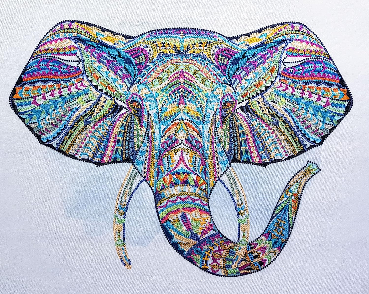 Rainbow Elephant 3D Bead Embroidery kit Needlepoint Tapestry Kits