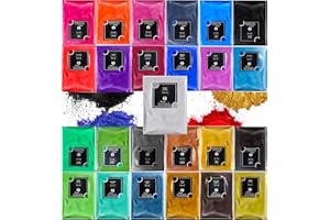 TECHAROOZ Mica Powder for Resin Powder Pigment - 8.8 oz/250g - 25 Colors Epoxy Pigment Powder for Epoxy Resin 0.35 oz Each - Mica Powder for Body Butter, Bath Bombs, Candles, Slime Dye, Lip Gloss