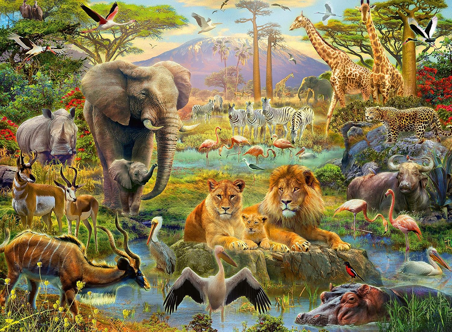 Ravensburger Animals of The Savanna 200 Piece Jigsaw Puzzle with Extra Large Pieces For Kids Age 8 Years and Up - Image 3