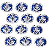 Artisan Owl Masonic Freemason Oval Emblem with Square and Compass Lapel Hat Pin