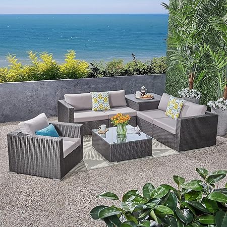 Amazon Com Christopher Knight Home Santa Rosa Outdoor 7 Piece