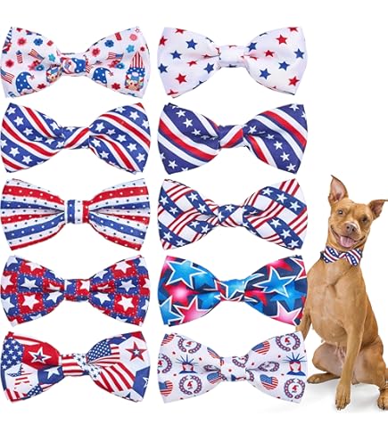 patriotic dog bow tie