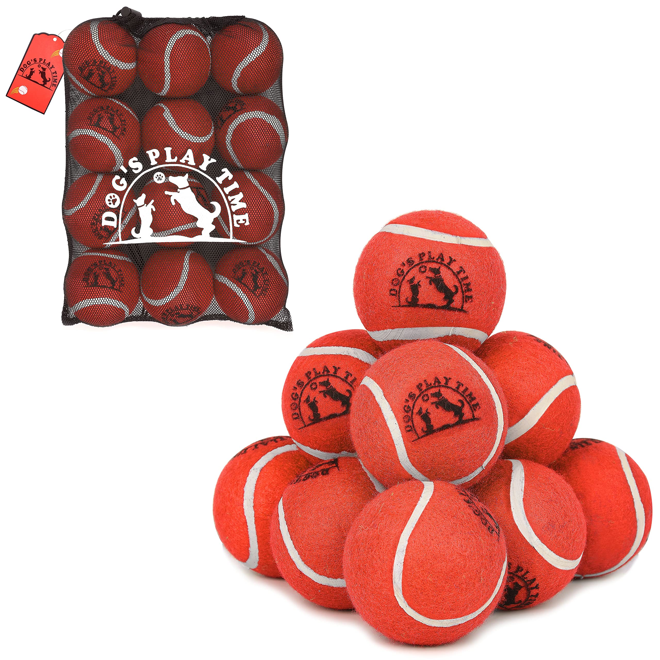 SPIN FIRST Durable Dog Tennis Balls – Tough Non-Toxic Fetch Balls for Dogs, Soft on Teeth, High Visibility Bouncy Pet Toy for Training & Outdoor Play
