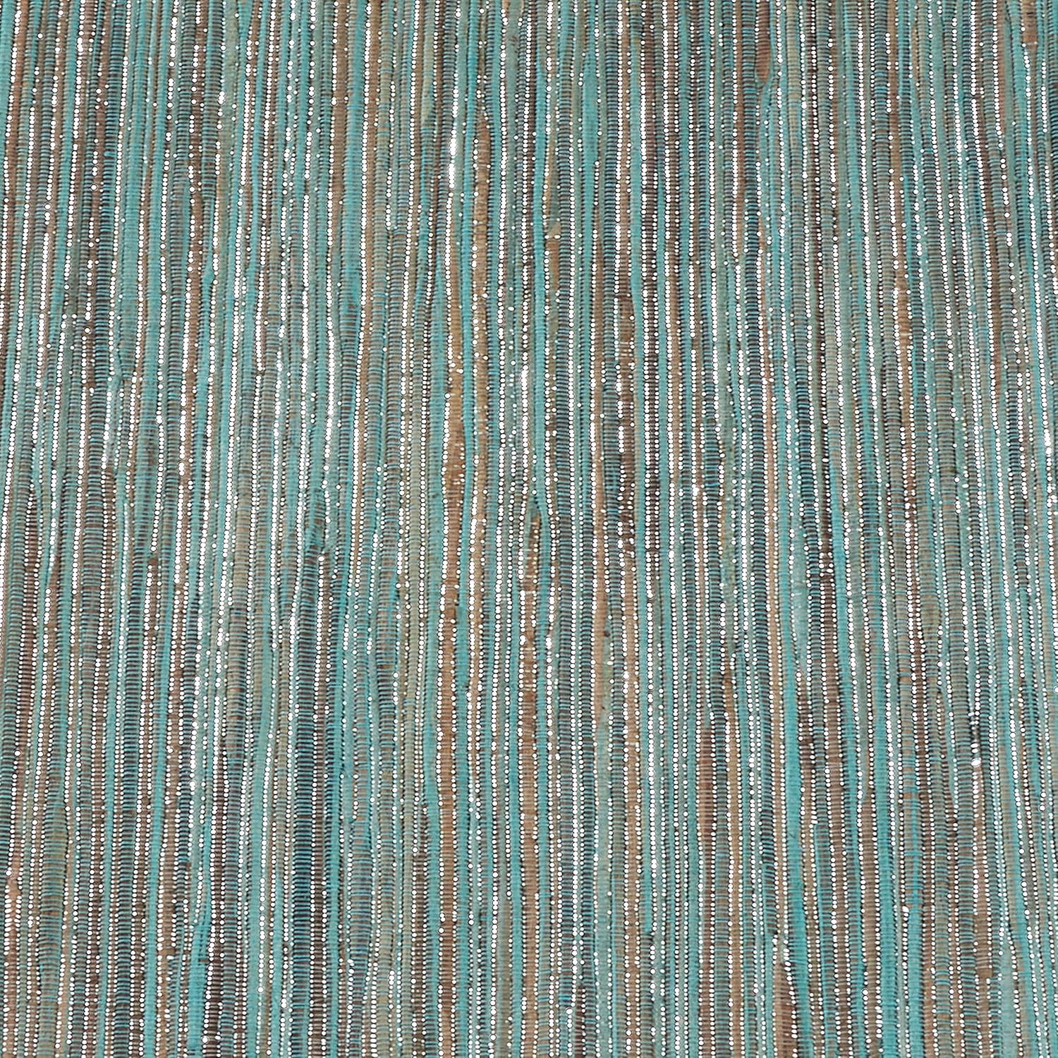 SARO LIFESTYLE Melaya Collection Shimmering Woven Nubby Water Hyacinth Table Runner, 14" x 90", Turquoise: Kitchen & Dining