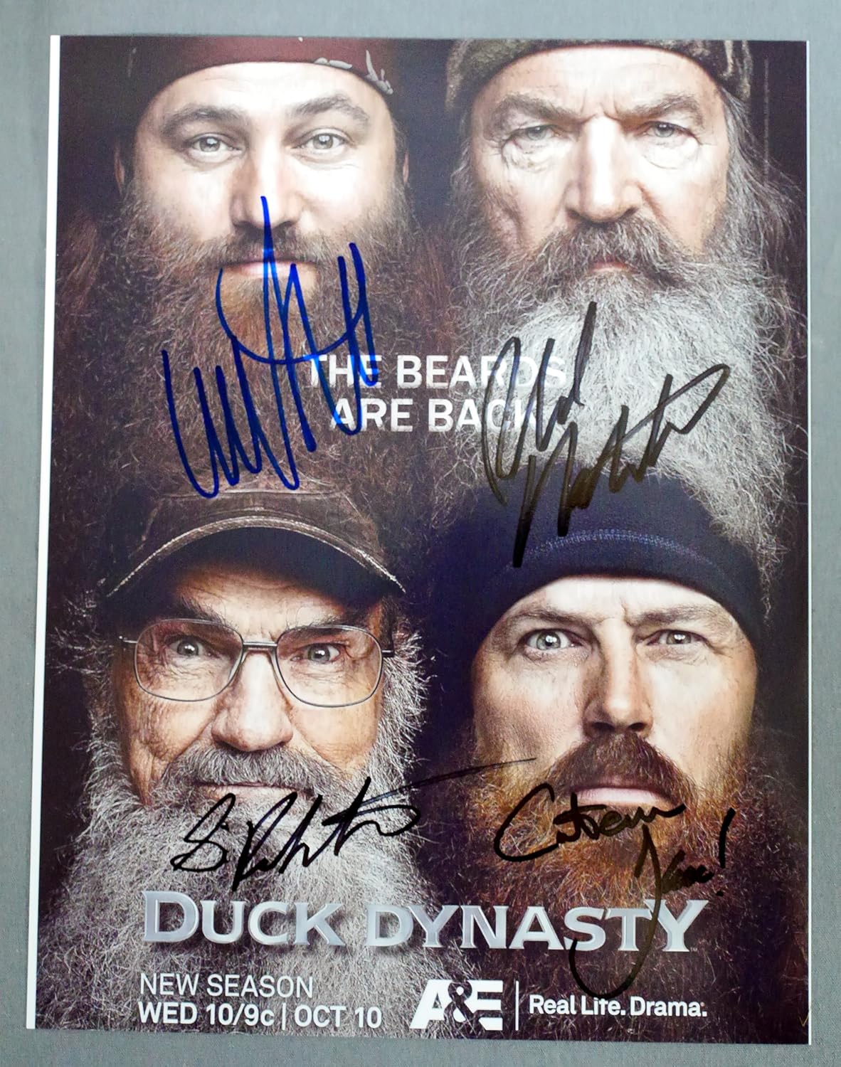 Duck Dynasty Signed Authentic 8x10 the Beards Photograph Phil, Jase, Si