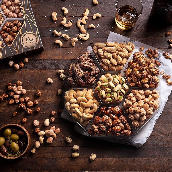 FATHERS DAY NUTS GIFT BASKET – EXTRA LARGE ASSORTMENT OF SWEET & ROASTED SALTED GOURMET NUTS – ASSORTED FOOD GIFT BOX FOR HUSBAND, DAD, HIM, FATHERS DAY, FAMILY, SYMPATHY, MEN & WOMEN.