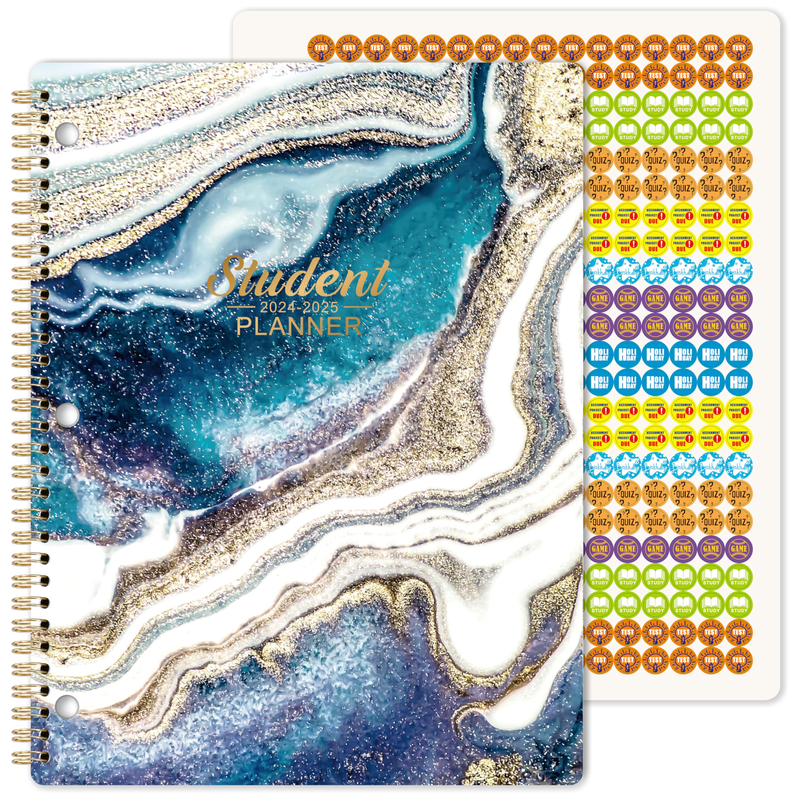 Photo 1 of Student Planner 2024-2025 - July 2024 - June 2025, Weekly & Monthly planner for Students 11"x 8.3", Flexible Cover