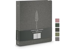 Jumping Fox Design Linen Fabric 3 Ring Binder, 1.5 Inch Binder, for 3 Hole Punch Letter Size Loose Leaf Paper (Letter Size, 3 Round Ring, 1.5", Tweed Gray)