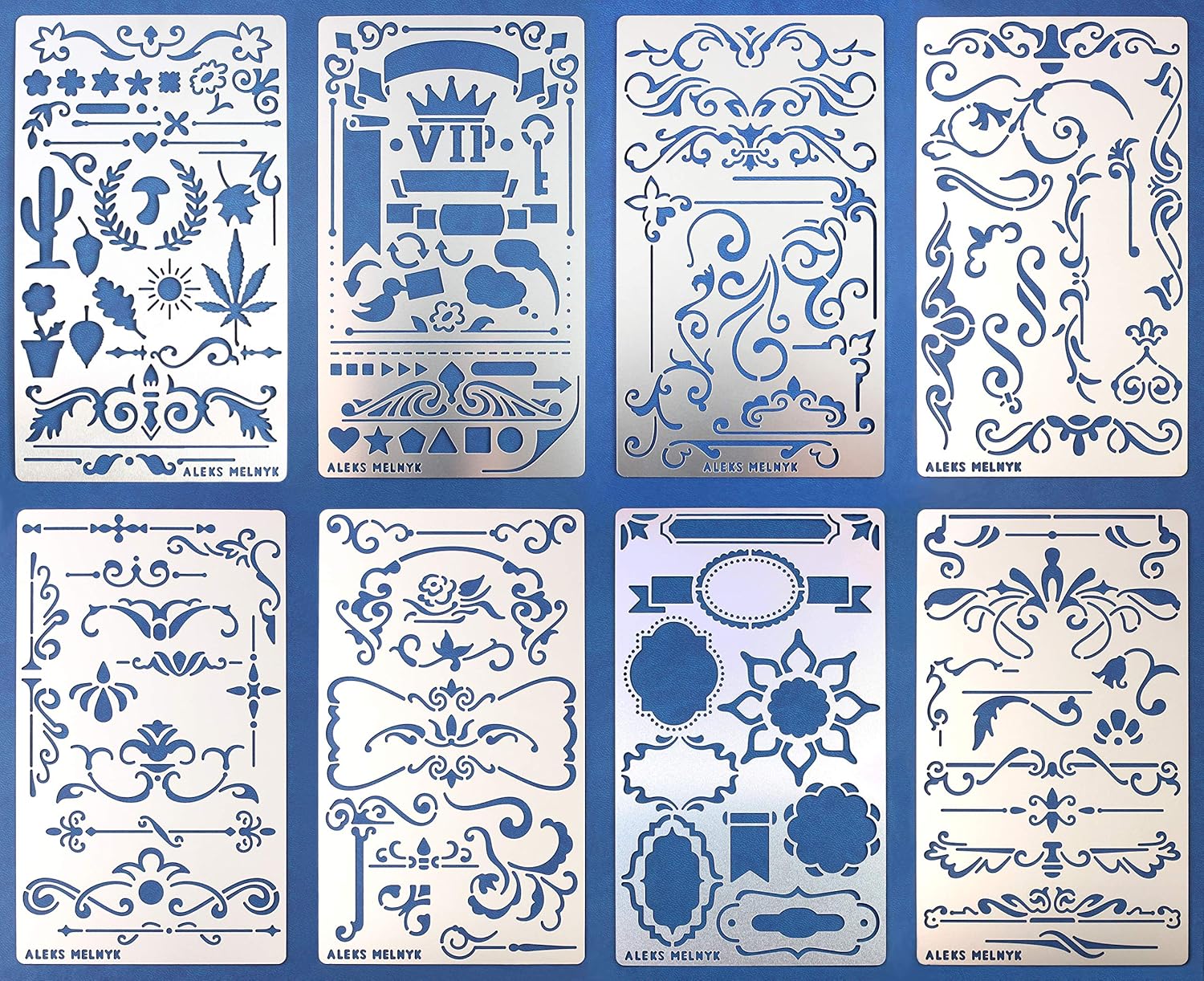 Aleks Melnyk 42 Metal Stencils/Flowers and Vines, Ornament, Vintage