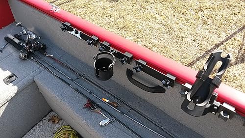 4X Rod Holder for Tracker Versatrack Gunnel System with Cannon Rod