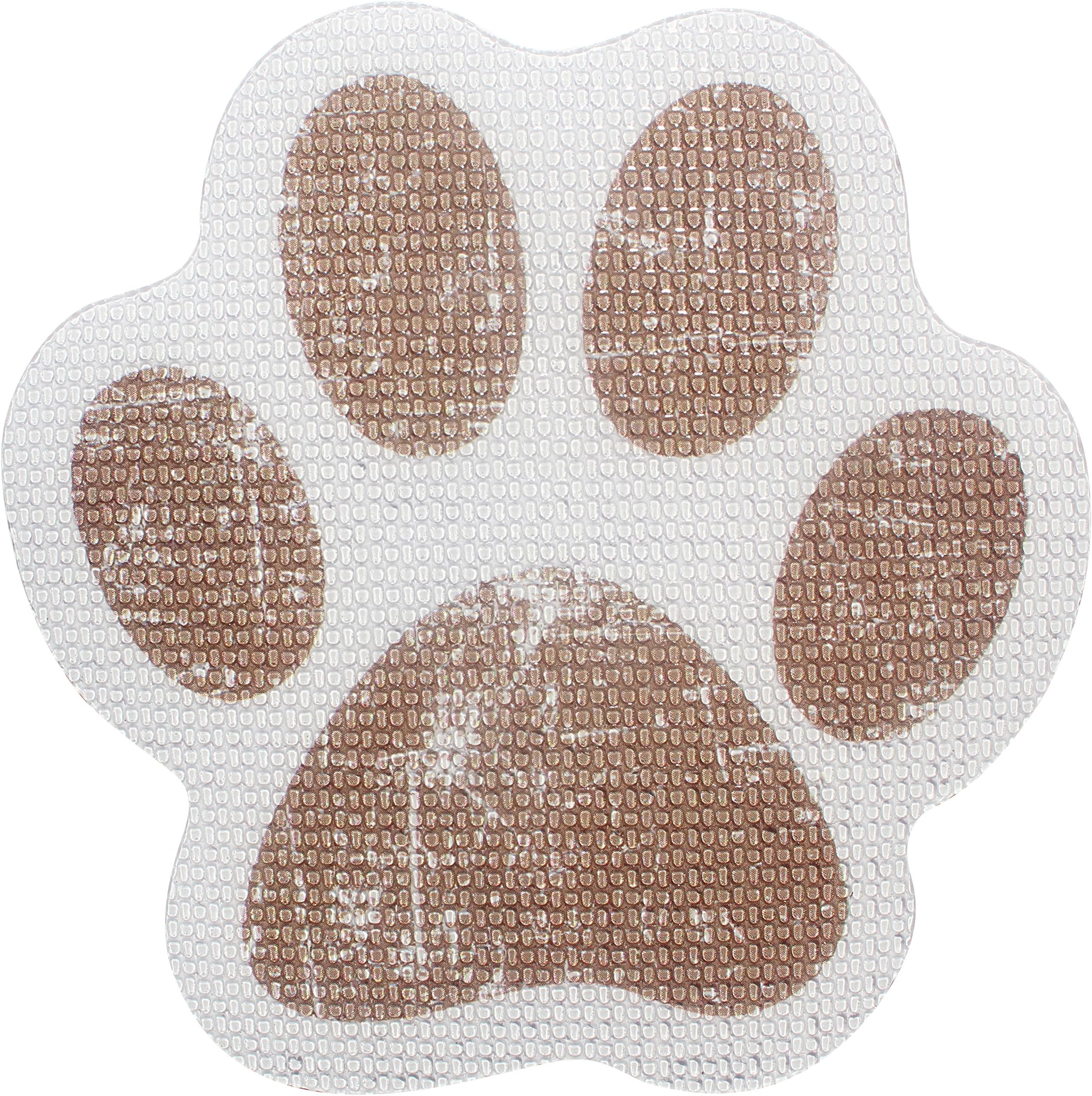 SlipRx USA Nonslip Bathtub Stickers Safety Adhesive Paw Print Treads | Large Decal Surface Area Shower Grip - 4" Diameter Applique (Brown)