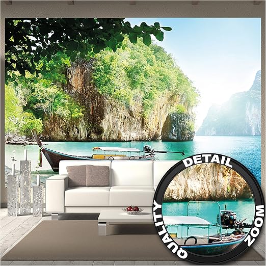 Great Art Papier Peint Bateau De Pecheur Dans La Baie Tropicale