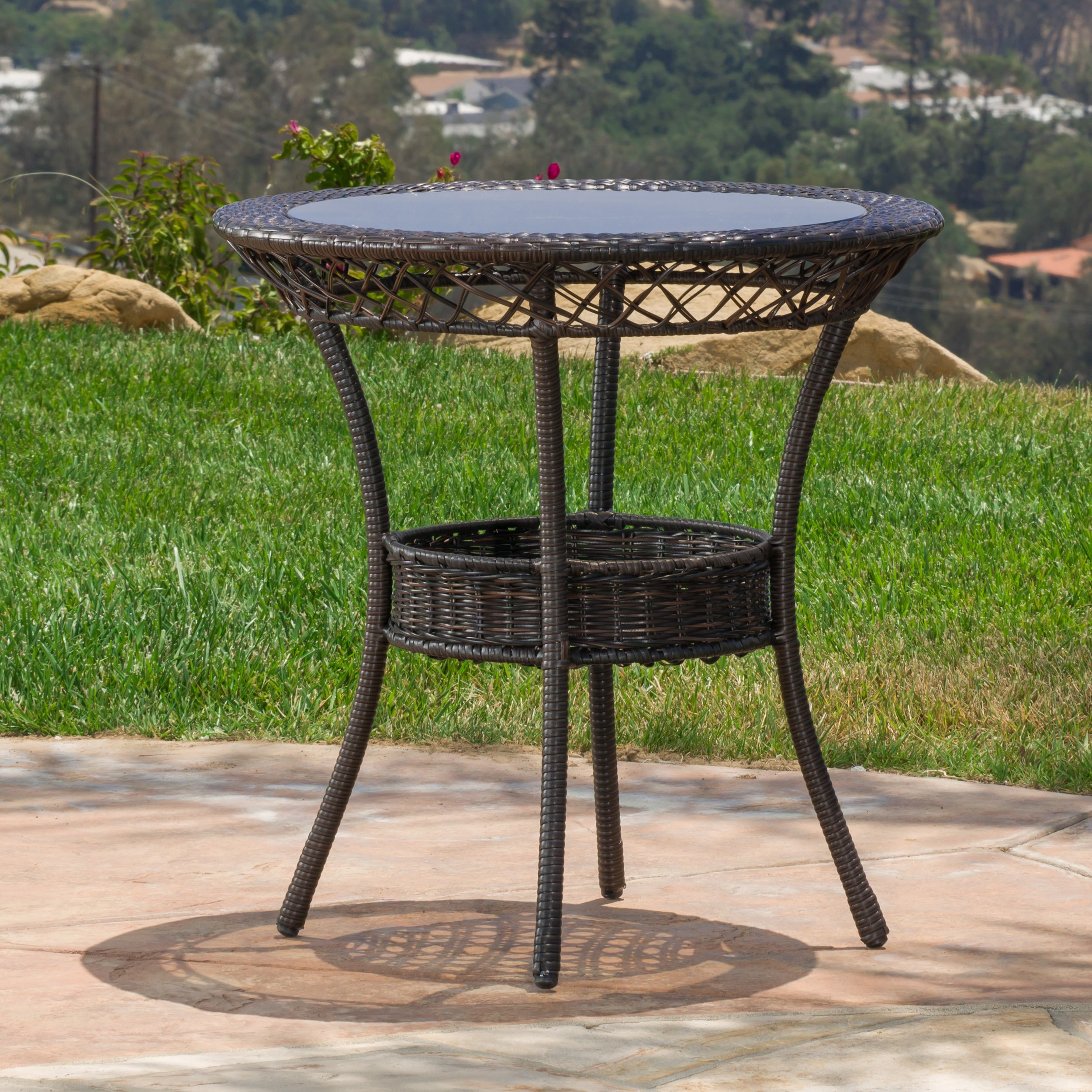 Christopher Knight Home Figi PE 27" Glass Table ...