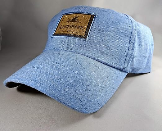 blue leather hat