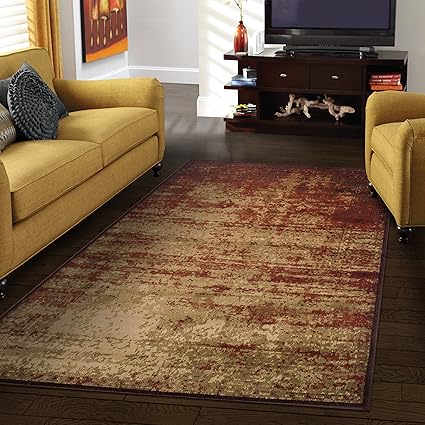 Superior Modern Afton Acid Wash Collection Area Rug 10mm Pile Height With Jute Backing Vintage Distressed Design Anti Static Water Repellent Rugs