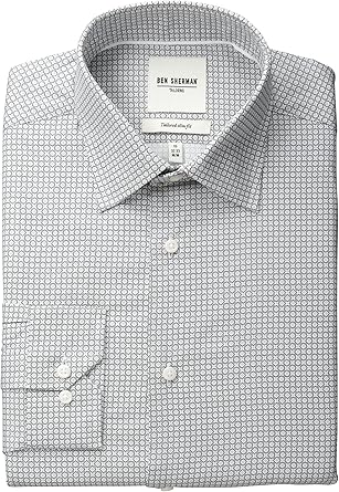 slim fit spread collar dress shirt