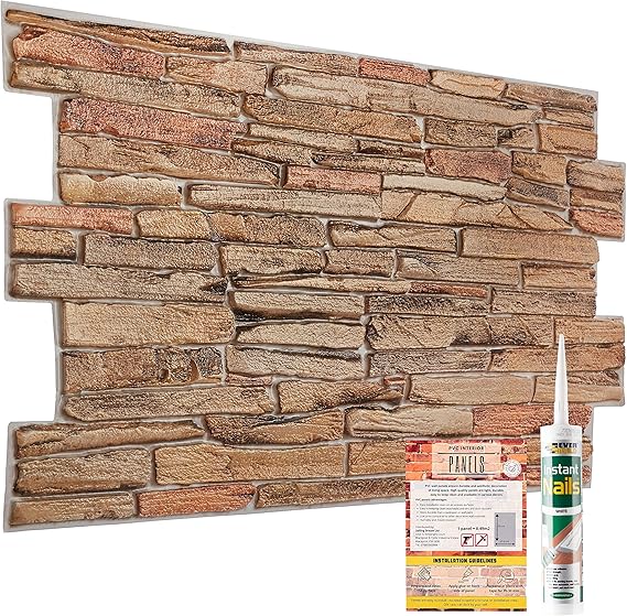 Decorative Wall Panels Sand Rock Stone Brick Slate 3D Effect 10