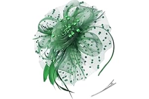 Zivyes Fascinators Hats for Women Tea Party Hat Kentucky Derby Hat Wedding Headpiece Feather Mesh Hair Clip