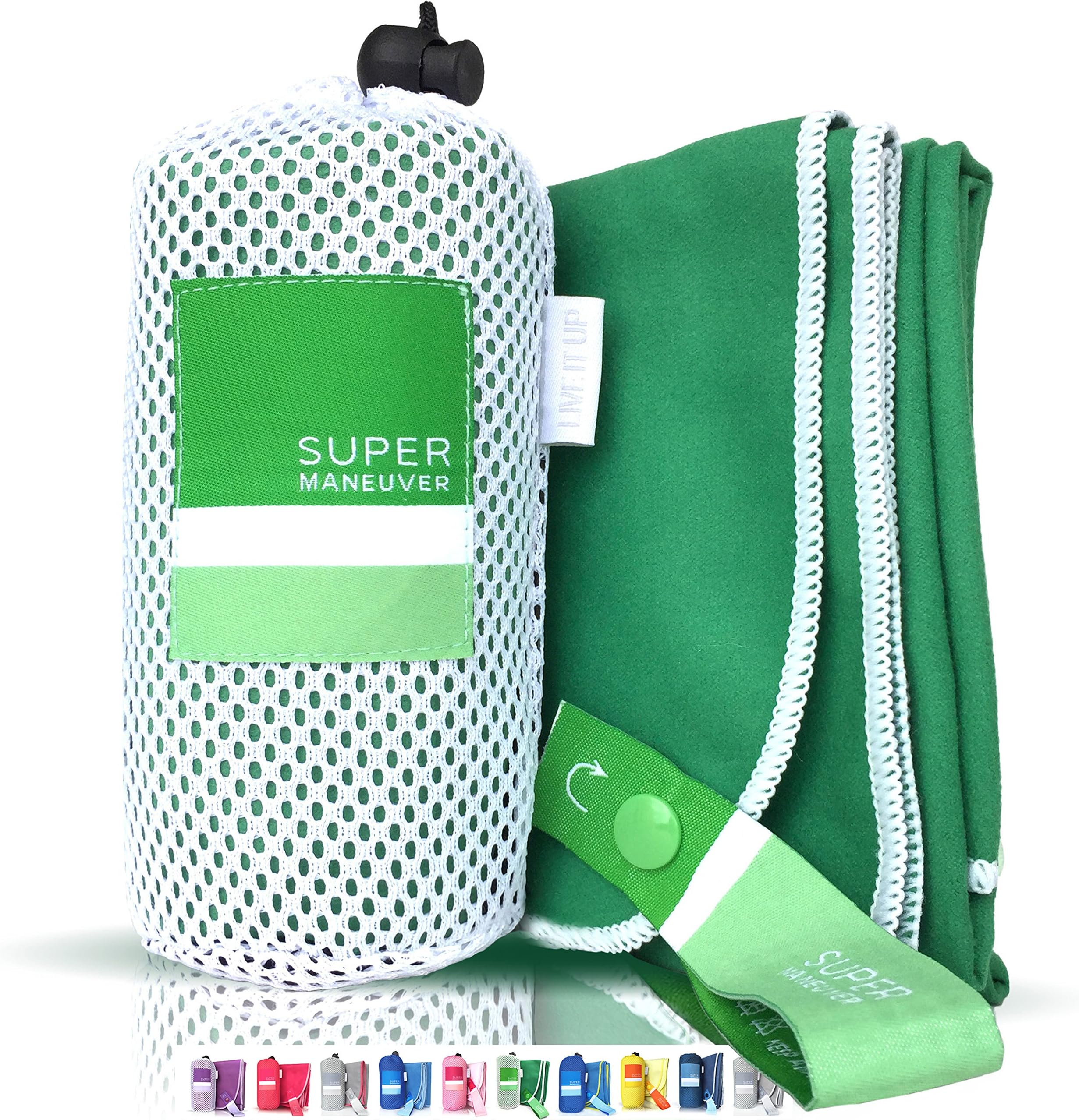 Super Towel for Sports, Beach & Travel — Lightweight, Compact, Absorbent, Quick-Drying, Soft Microfiber Suede — Awesome for pool, gym, yoga, bath, camping (Medium 40x20", Extra Large 60x32")
