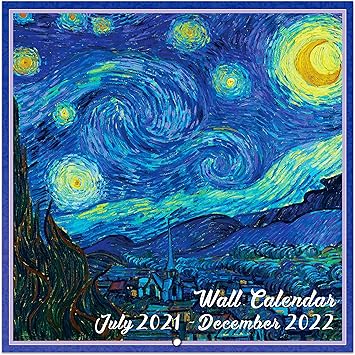 17-17 Wall Calendar - 17 Month Monthly Wall Calendar, Jul. 17 - Dec.  17, 17" x 17" (Open), Unruled Blocks with Thick Paper - Art Paintings