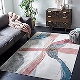 SAFAVIEH Aria Collection Area Rug - 9' x 12', Ivory & Plum, Modern Abstract Design, Non-Shedding & Easy Care, Ideal for High 