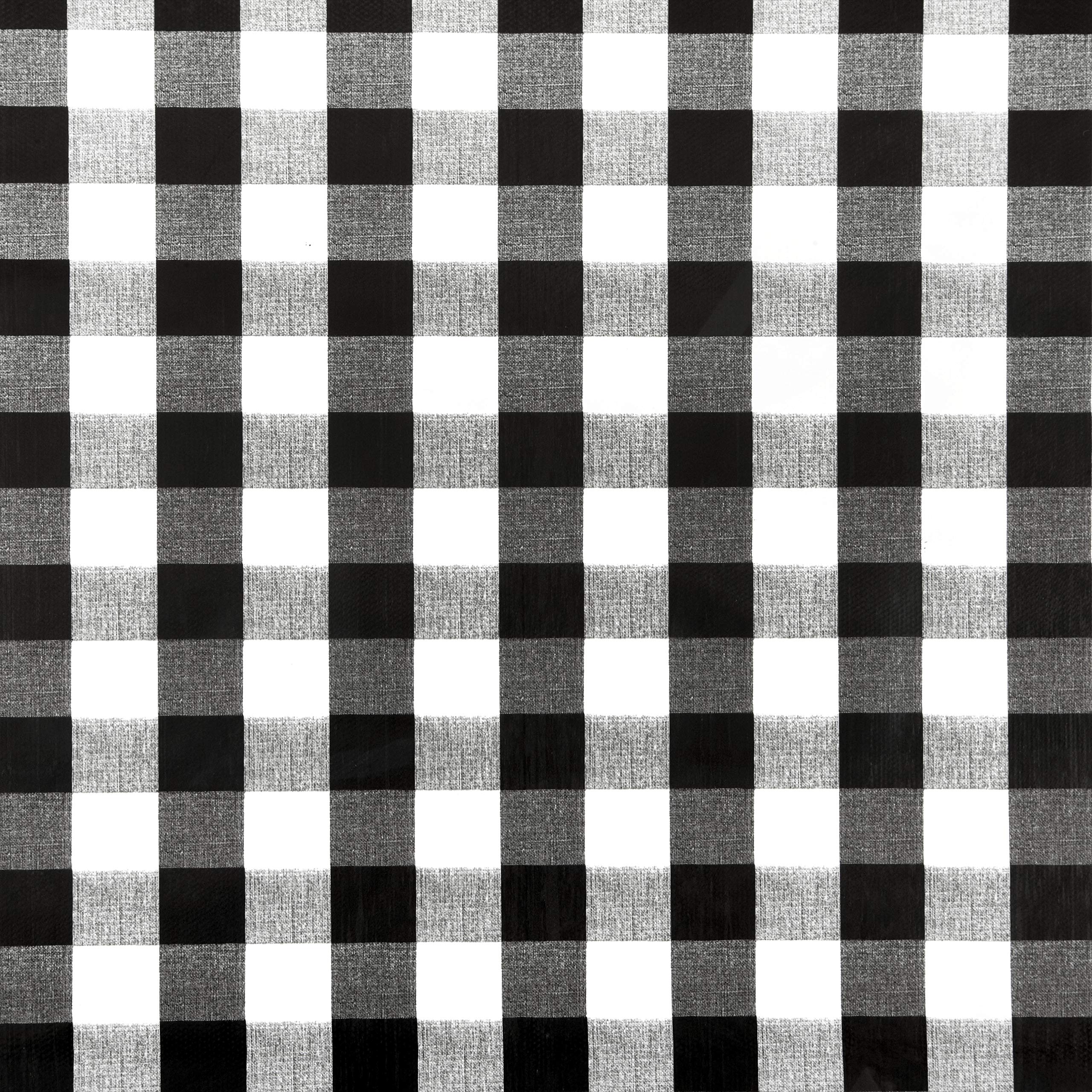 Jolee Fabrics Gingham Check Wipe Clean PVC Vinyl Tablecloth (Black and White Gingham Check, 140cm Diameter Round)