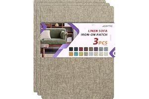 JCATTC Couch Patch Repair Fabric, Fabric Tape for Furniture, Waterproofing, Iron-on, Permanent Repair of Wear and Tear of Fabric Upholstery and Concealment of Stains (8.5 x 11 in/3 pcs, Light Brown)