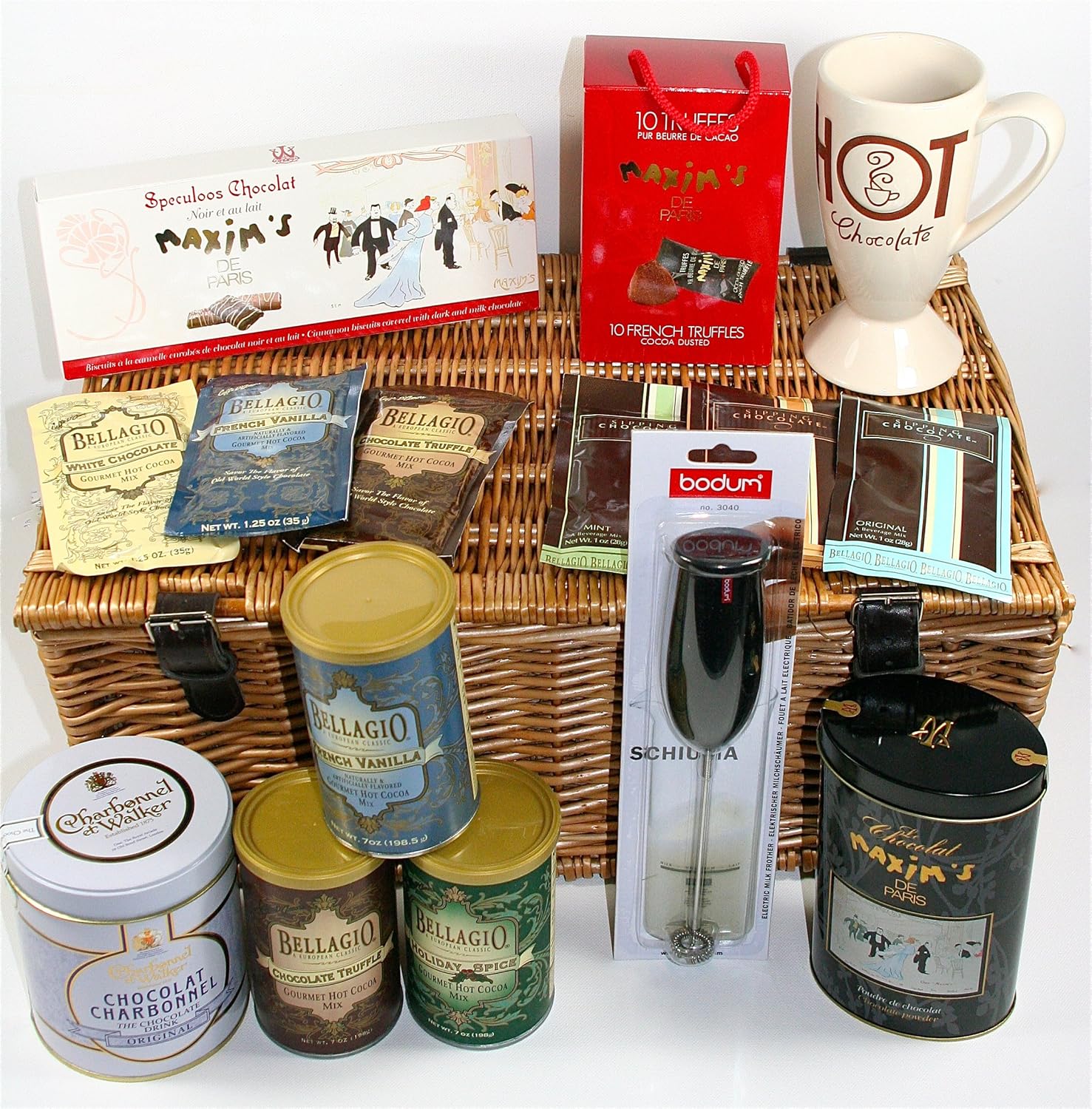 Luxury Wicker Hamper Ultimate Hot Chocolate Collection with Gift Mug