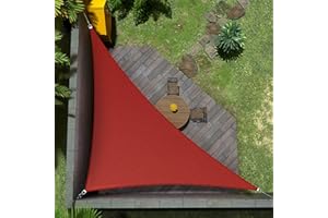 Amgo Custom Size 8' x 12' x 14.4' Red Right Triangle Sun Shade Sail UPF50+ AGTAPT24, Order to Make Canopy Awning, 95% UV Blockage, Water & Air Permeable, Commercial Standard (We Customize)