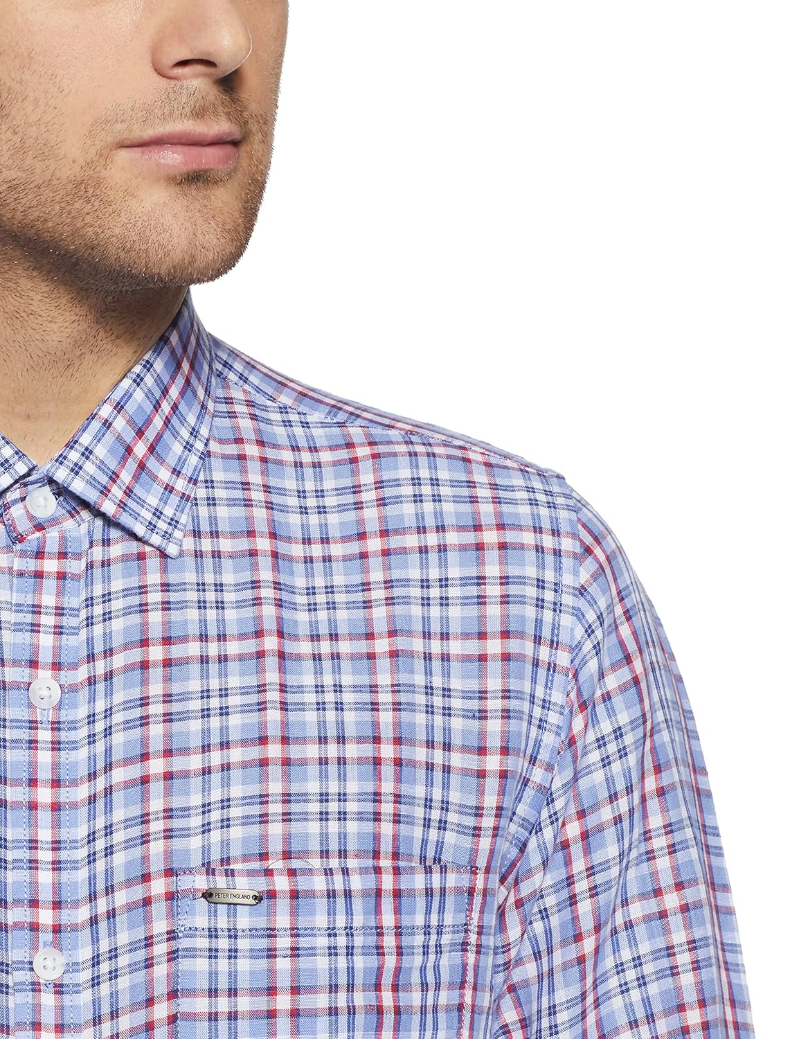 peter england men's solid slim fit casual shirt