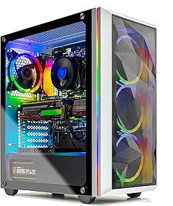 Skytech Chronos Gaming PC Desktop - AMD Ryzen 5 5600X 3.7GHz, AMD 6800 16G GDDR6, 16GB DDR4 3200, 1TB NVMe SSD, B550 Motherboard, 650W Gold PSU, AC WiFi, Windows 10 Home 64-bit