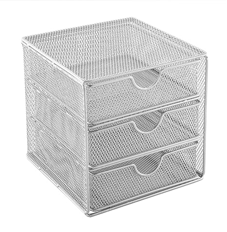 Osco Sm3ds Slv Small Wire Mesh 3 Drawer Chest Silver Amazon Co