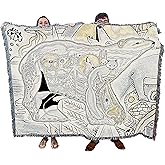 Pure Country Weavers Polar Bear Blanket - Animal Spirits Totem by Sue Coccia - Gift Tapestry Throw Woven from Cotton - Made in The USA (72x54)