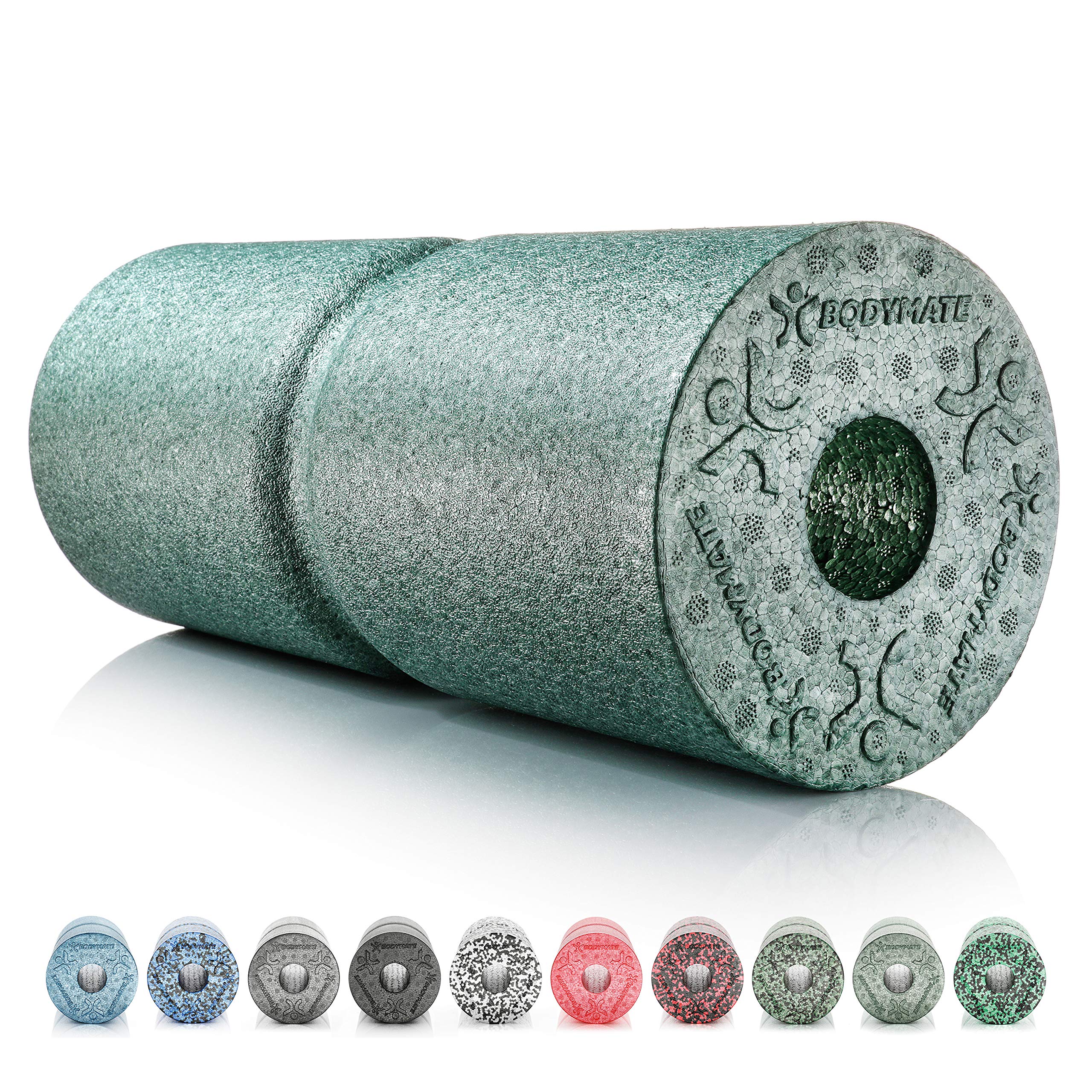 BODYMATE CARE Medium Hard Foam Roller 35 x 14 cm for Spine Relief + free E-Book