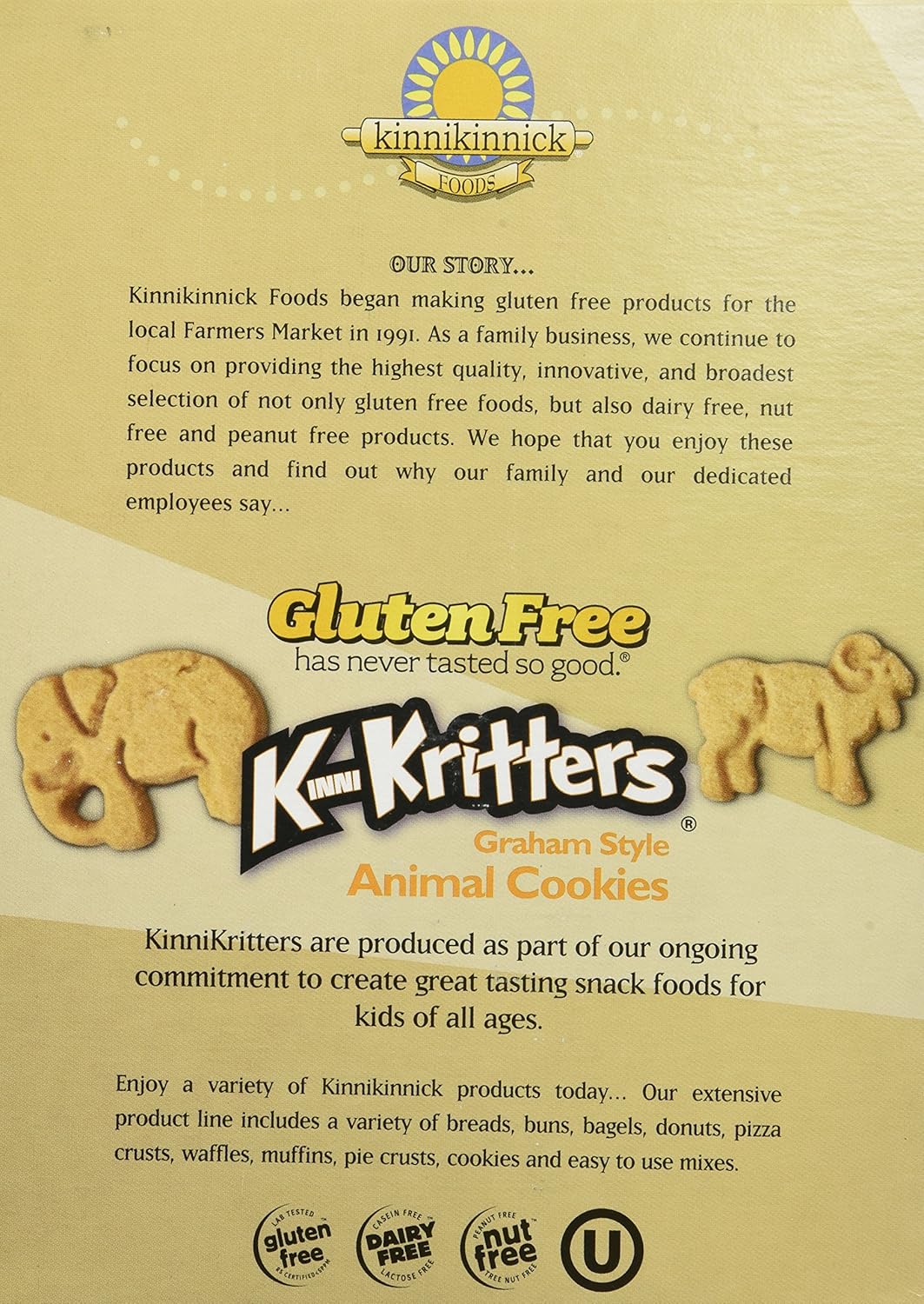 Kinnikinnick Gluten Free Graham Style Kinnikritter Animal Cookies 8 Oz 3 Pack Amazon Com Grocery Gourmet Food