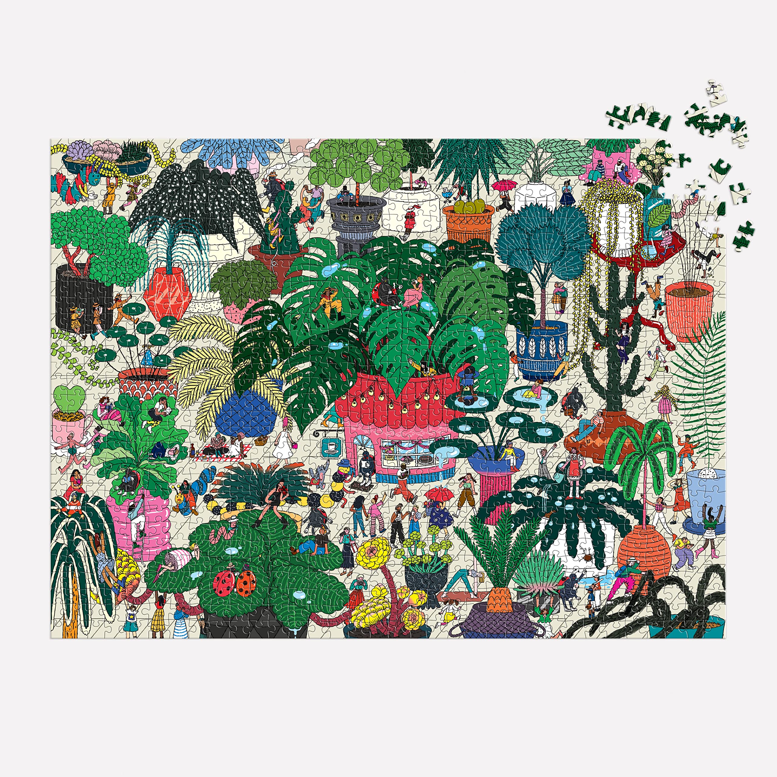 Galison Plant World – 1000 Piece Puzzle Fun and Challenging Activity with Bright and Bold Artwork of Botanica Plant Collection for Adults and Families