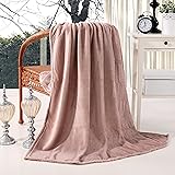 Exclusivo Mezcla Luxury Flannel Velvet Plush Throw Blanket – 50" x 60" (Pink)