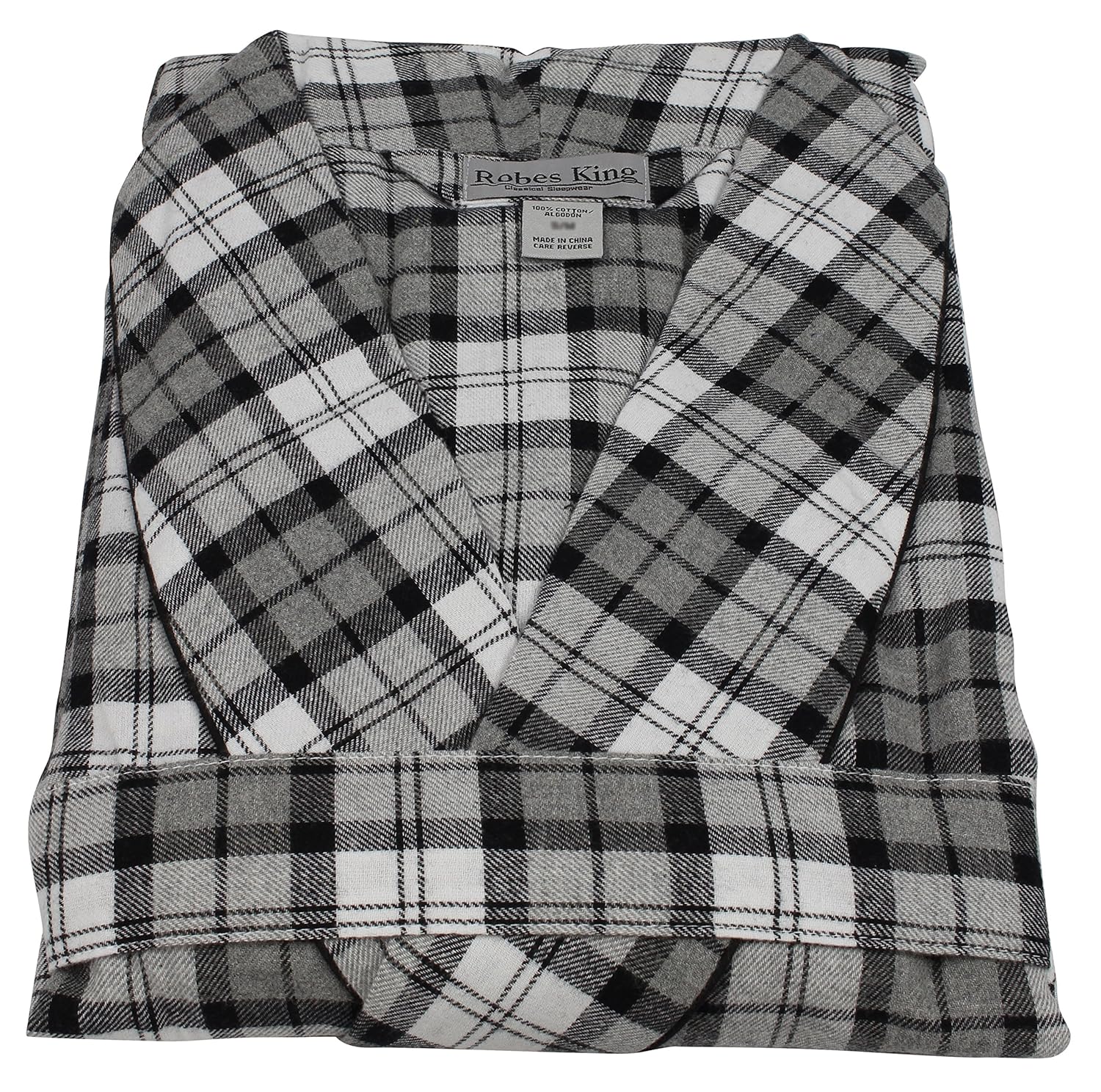 Robes King Classical Sleepwear Men’s 100 Cotton Flannel Shawl Collar Robe, Shops Clothing