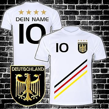 ElevenSports Deutschland Trikot mit GRATIS Wunschname + Nummer + Wappen Typ #D 2018 günstig im EM/WM Weiss - Geschenke für Ki