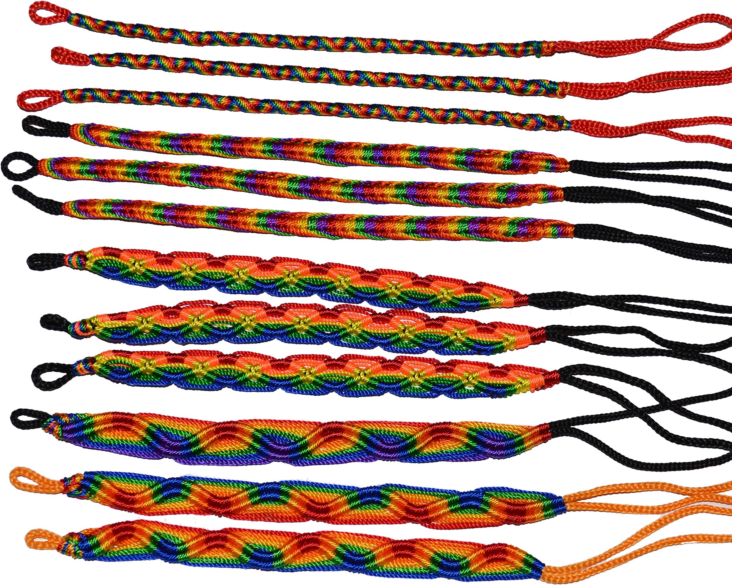 Rainbow Friendship Bracelets LOT 25 Mix from Peru Wholesale Gay Lesbian Pride