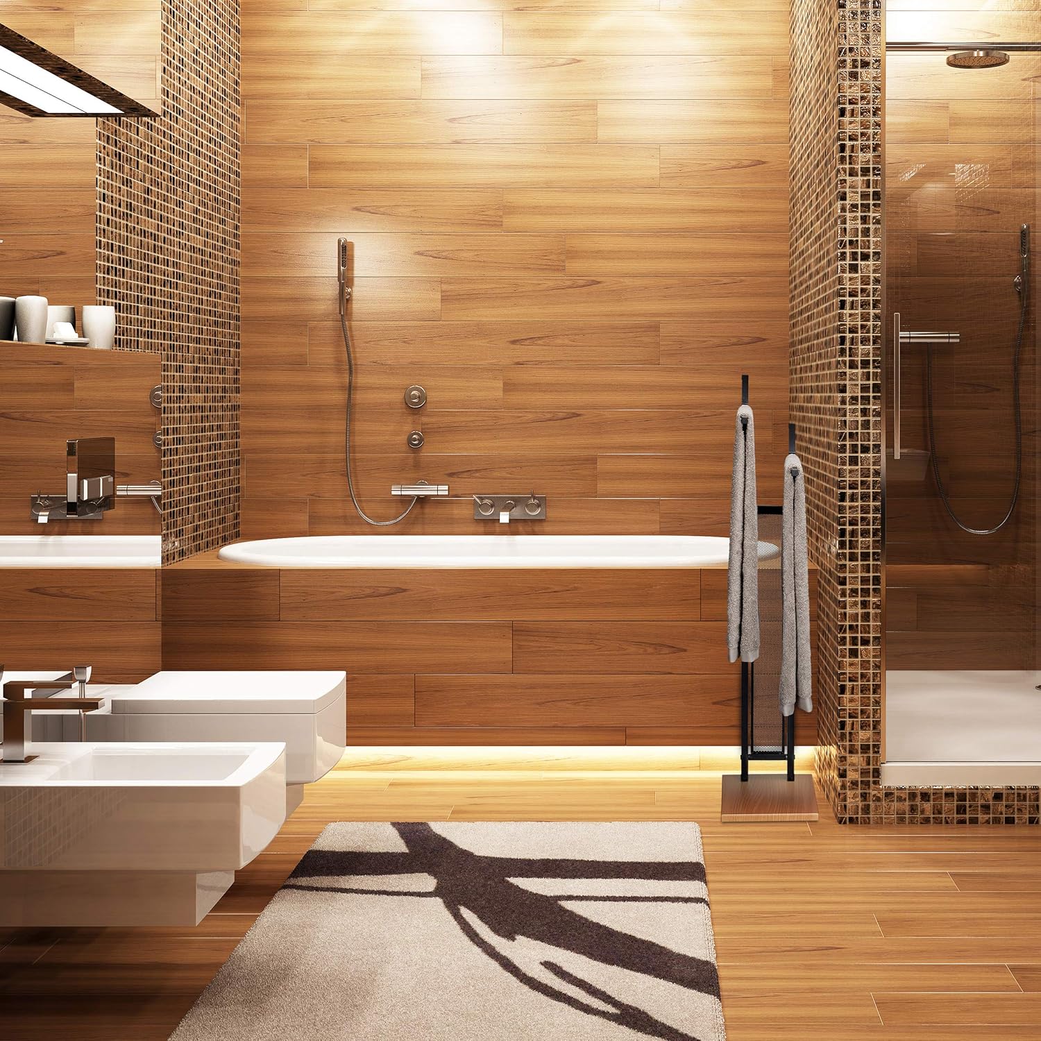 Плитка в ванну в баню под дерево