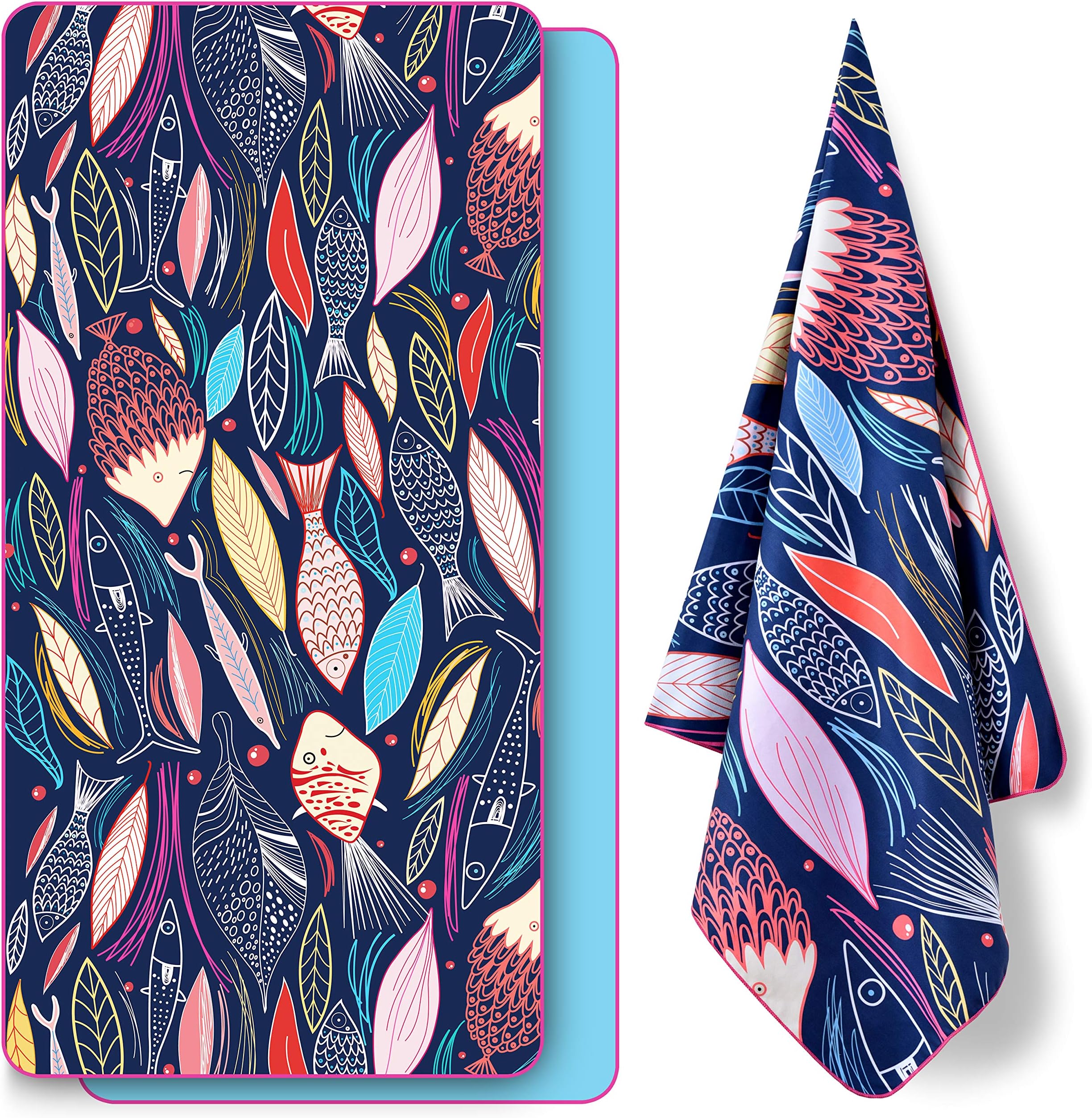 LLUTNY Beach Towels, Quick Dry Microfibre Towel, Sandproof for Travel, Swim, Kids, Girl