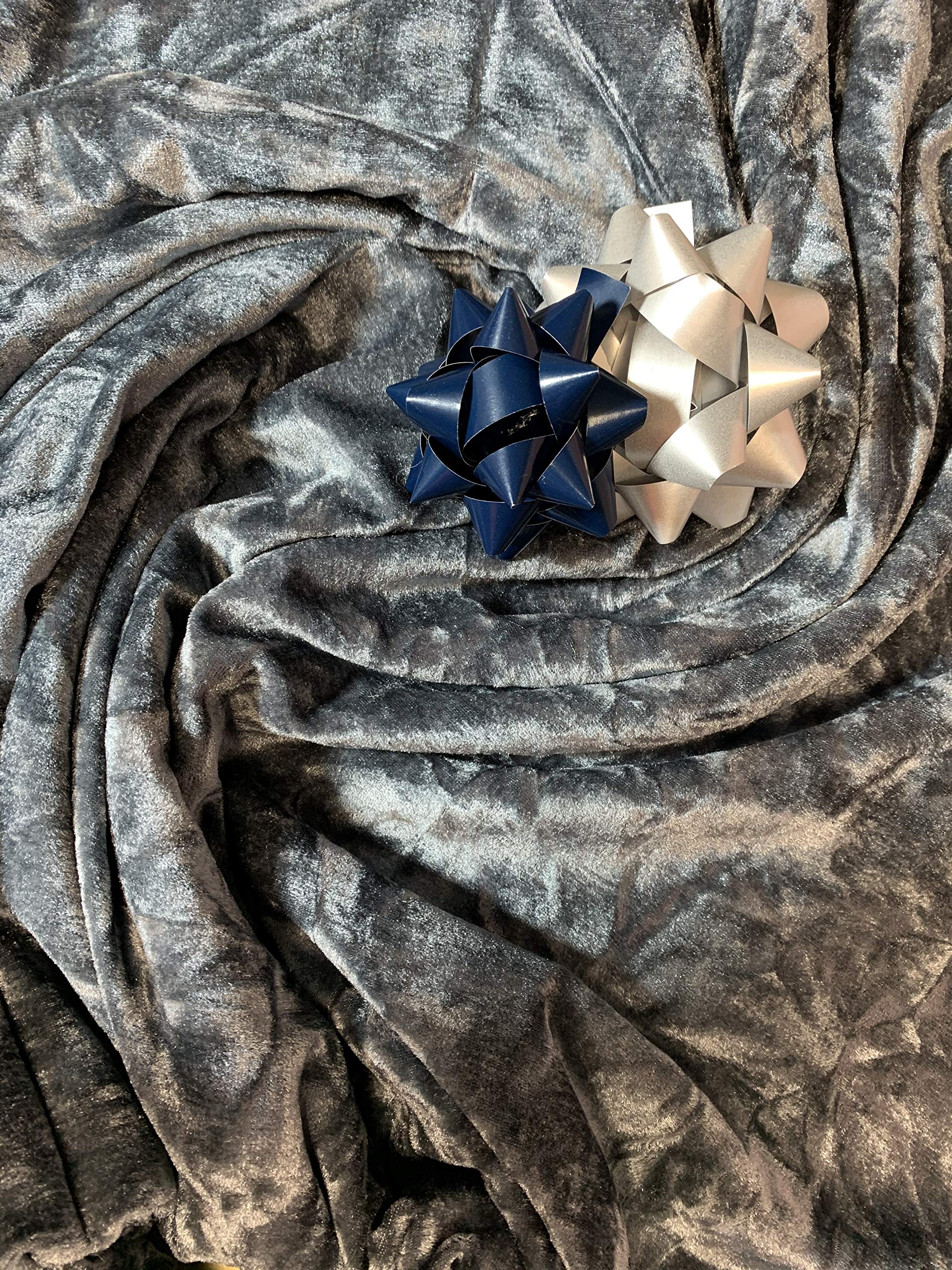 Textile Station Premium Quality Marble Crushed Velvet Medium Weight Stretch Fabric Material 58" Wide Available in 26 Colours (Grey)