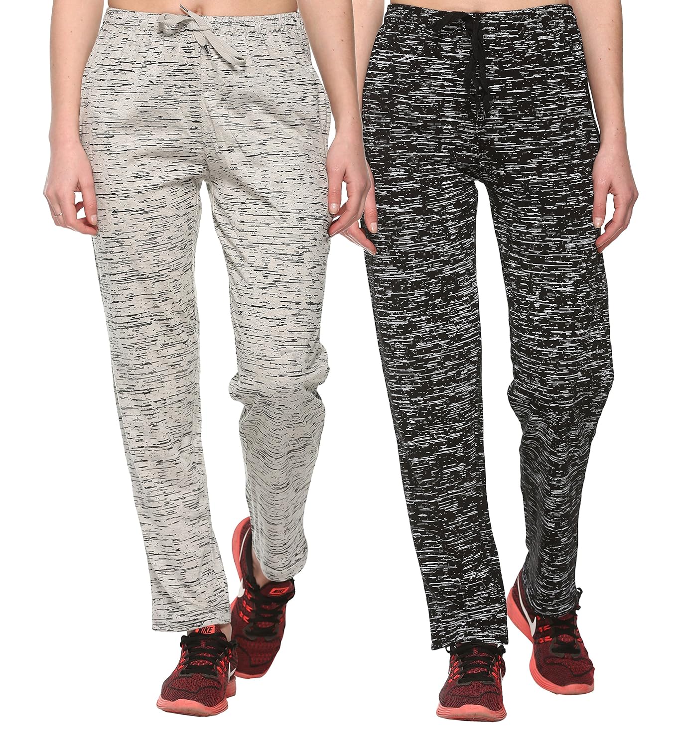 shaun women's cotton track pants (pack of 2)
