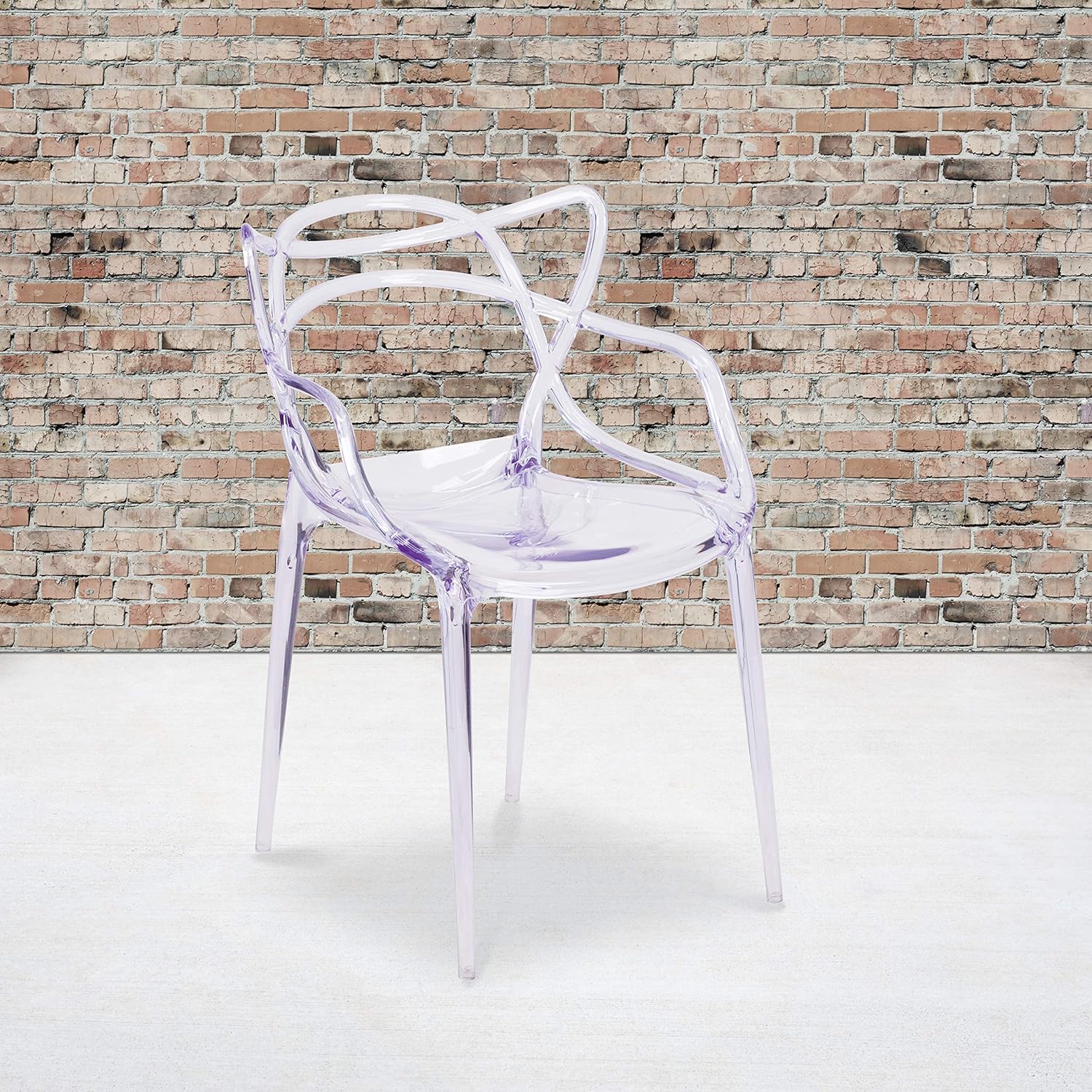 Flash Furniture 4 Pack Nesting Series Transparent Stacking Side Chair: Furniture & Decor