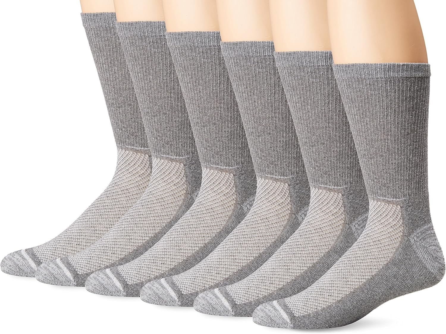 Hanes Ultimate Men's 6-Pack X-Temp Crew Socks, gray, 10-13 (Shoe size 6-12) at  Men’s Clothing store