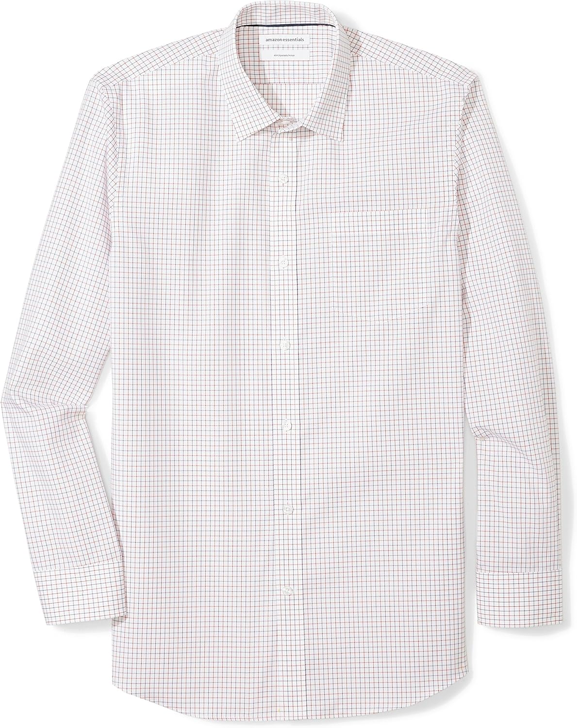  Essentials Men's Slim-Fit Wrinkle-Resistant Long-Sleeve Dress Shirt: Clothing
