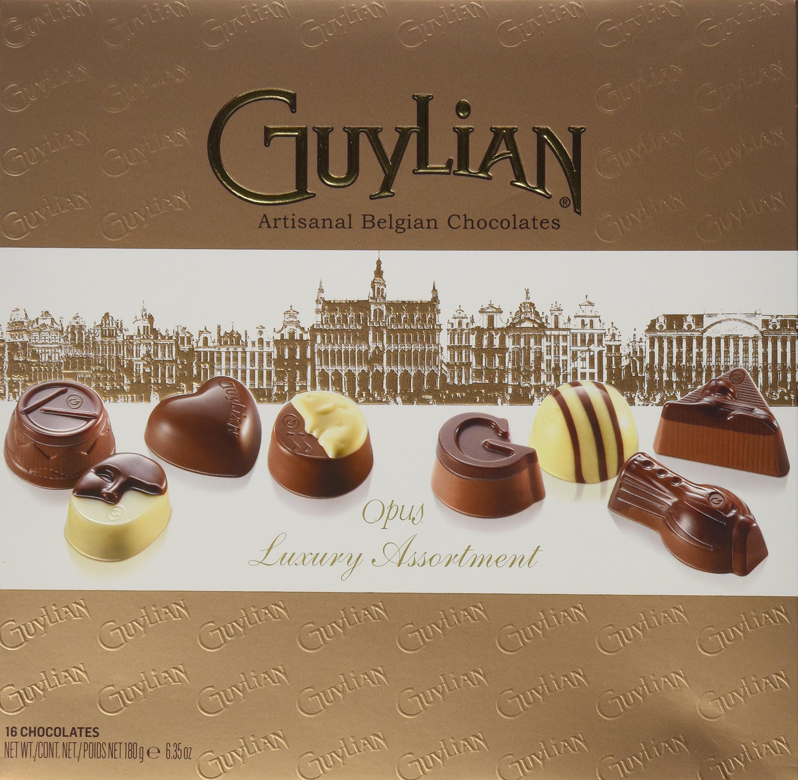 Guylian Belgium Chocolates Golden Luxury Assortment Opus Gift Box, 6.35 Ounce